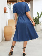 Damska Sukienka Midi z Paskiem