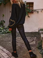 Damski Sweter z Dekoltem w Serek i Wiązaniem z Przodu