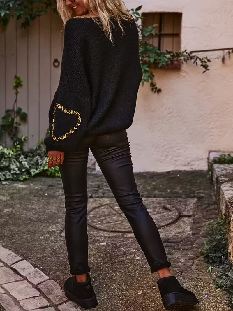 Damski Sweter z Dekoltem w Serek i Wiązaniem z Przodu