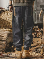 Męskie Spodnie z Prostą Nogawką i Lampasami