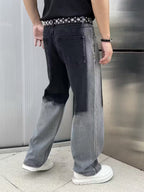 Męskie Spodnie z Szeroką Nogawką w Dwóch Odcieniach